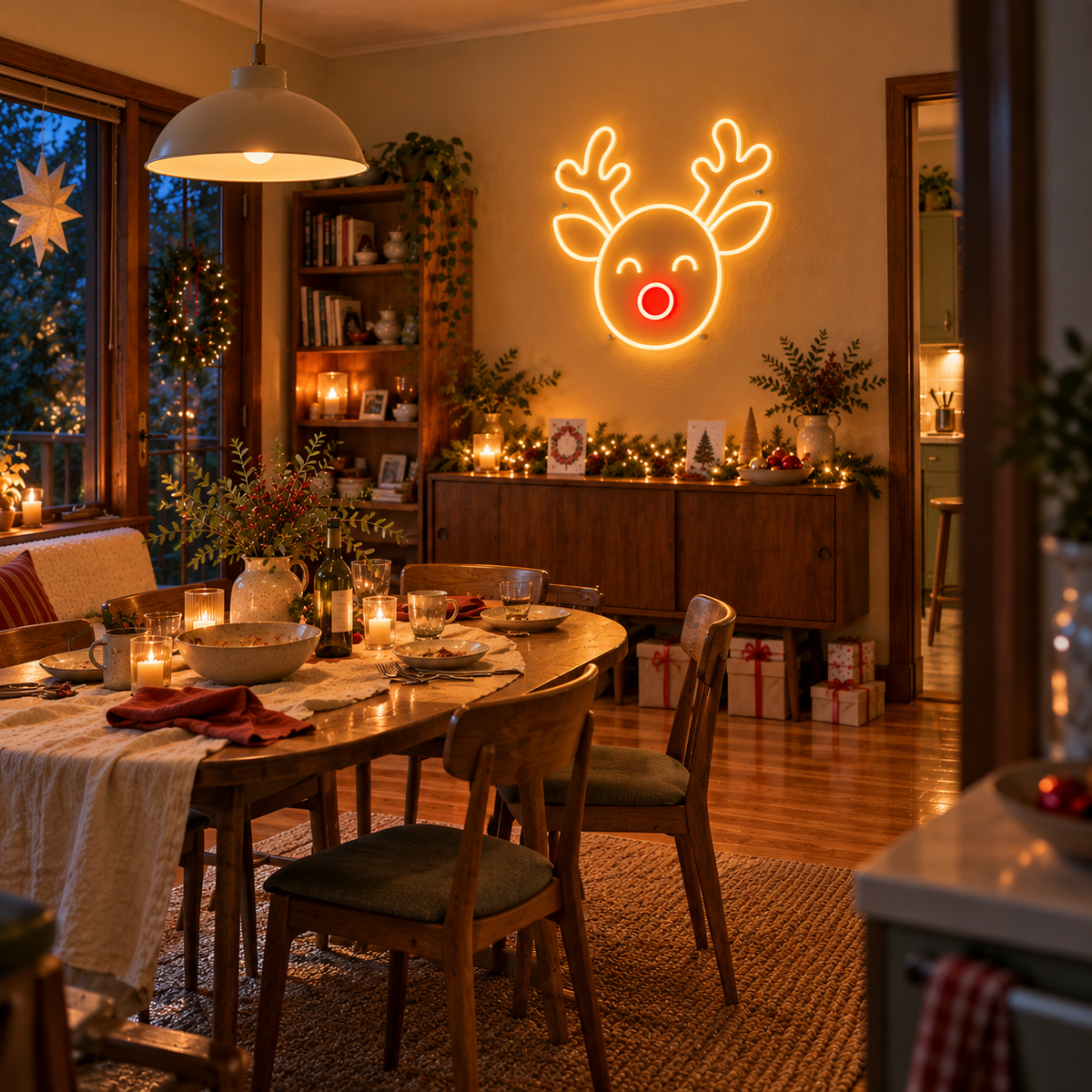 Red Nose Reindeer - Neon Sign