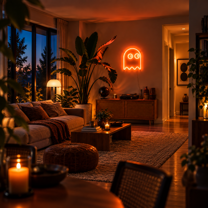 Pac Man Ghost (single line) - Neon Sign
