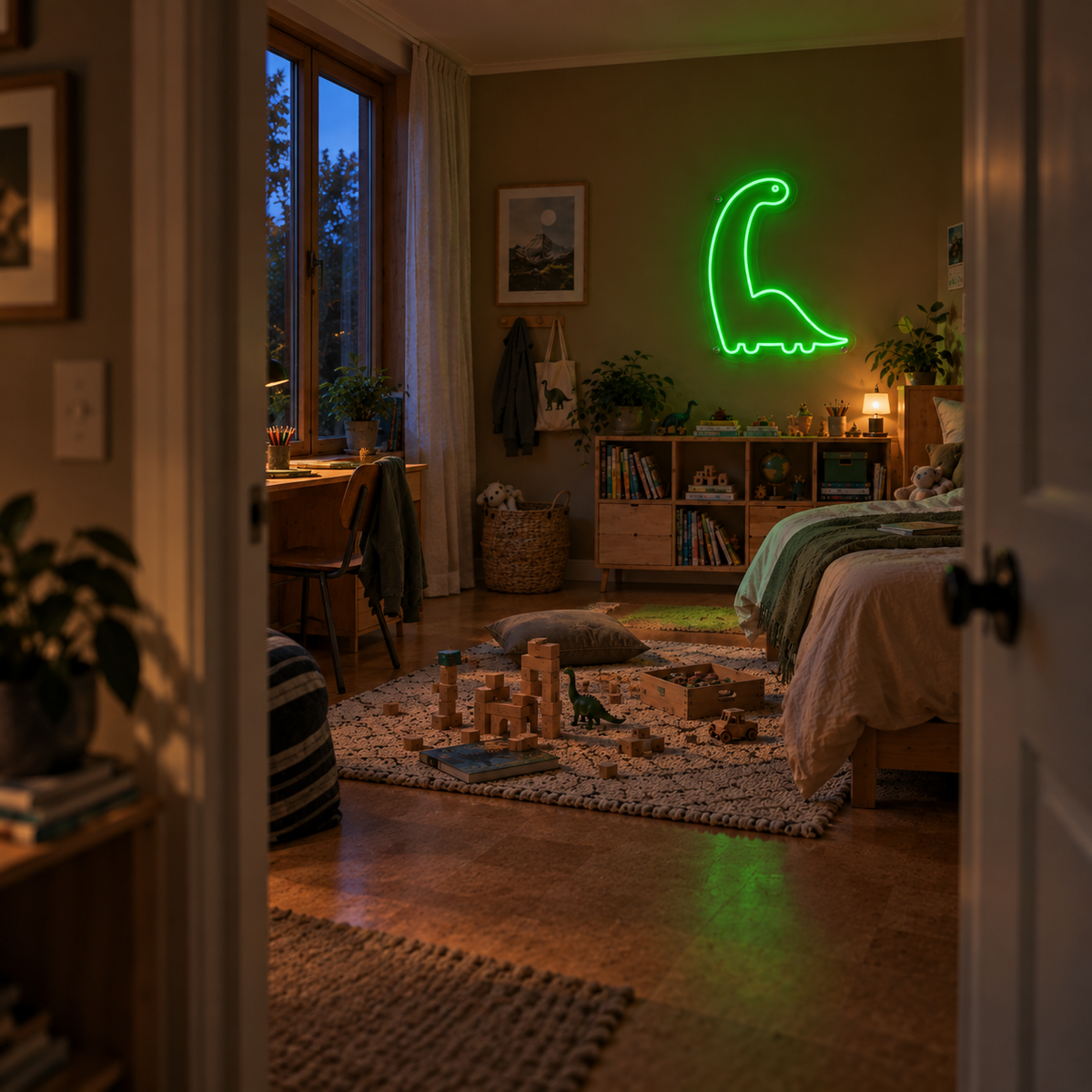 Long Neck Dino - Neon Sign