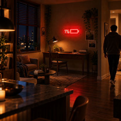 Low Battery - Neon Sign
