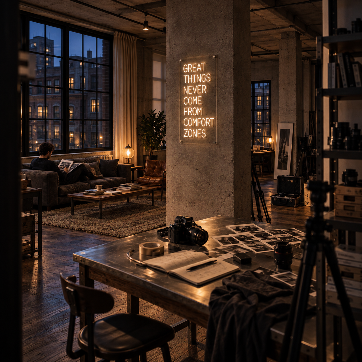 GREAT THINGS... COMFORT ZONES - Neon Sign