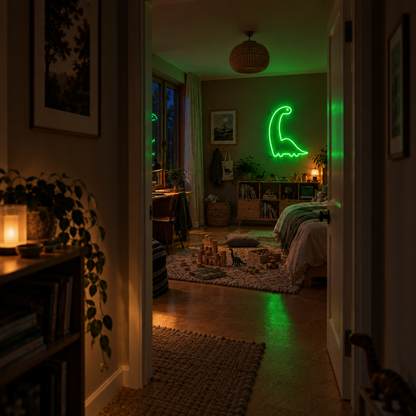 Long Neck Dino - Neon Sign