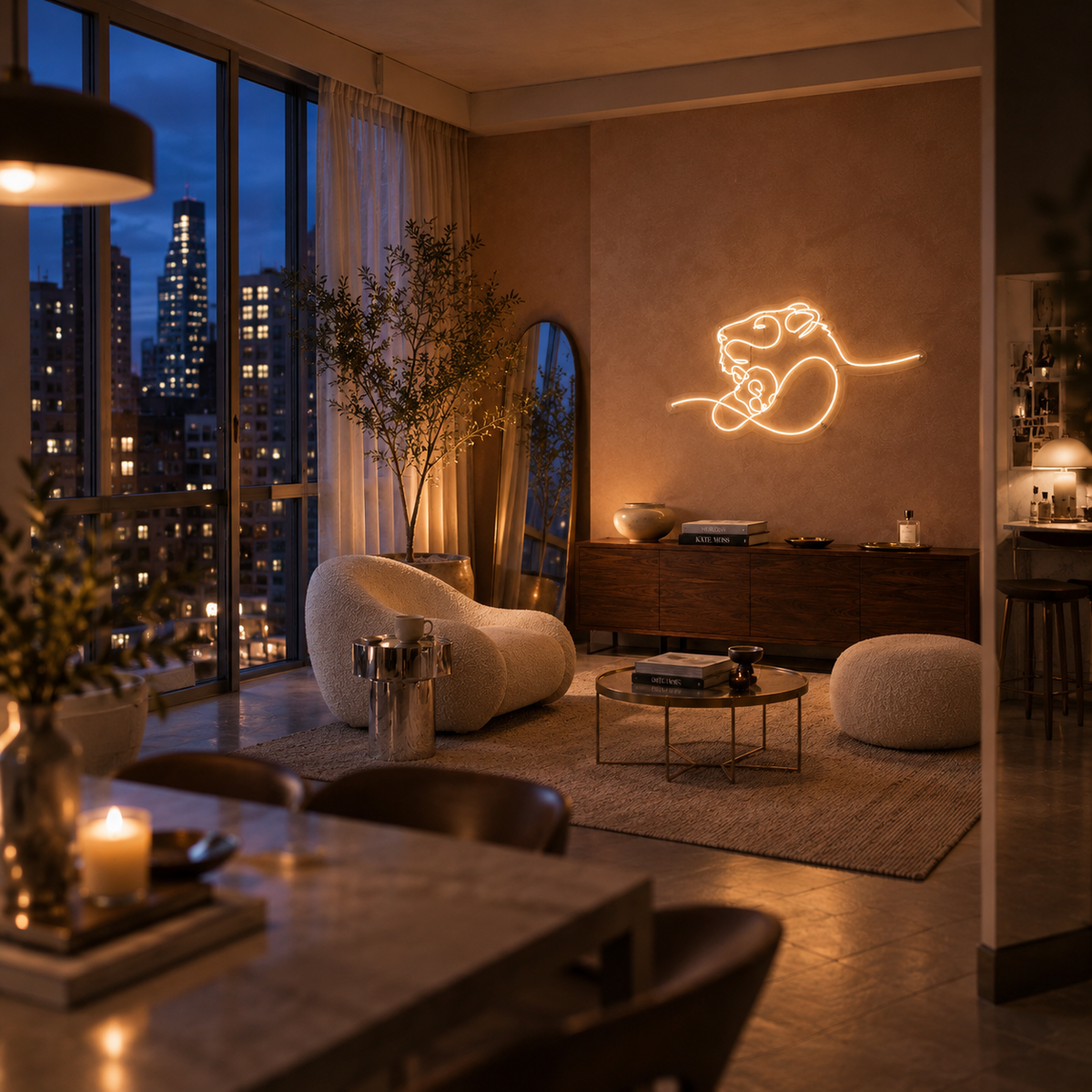 Lion and Cub - Neon Sign