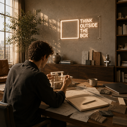 Think Outside The Box - Neon Sign