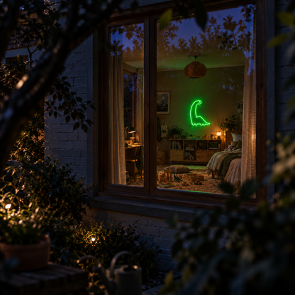 Long Neck Dino - Neon Sign