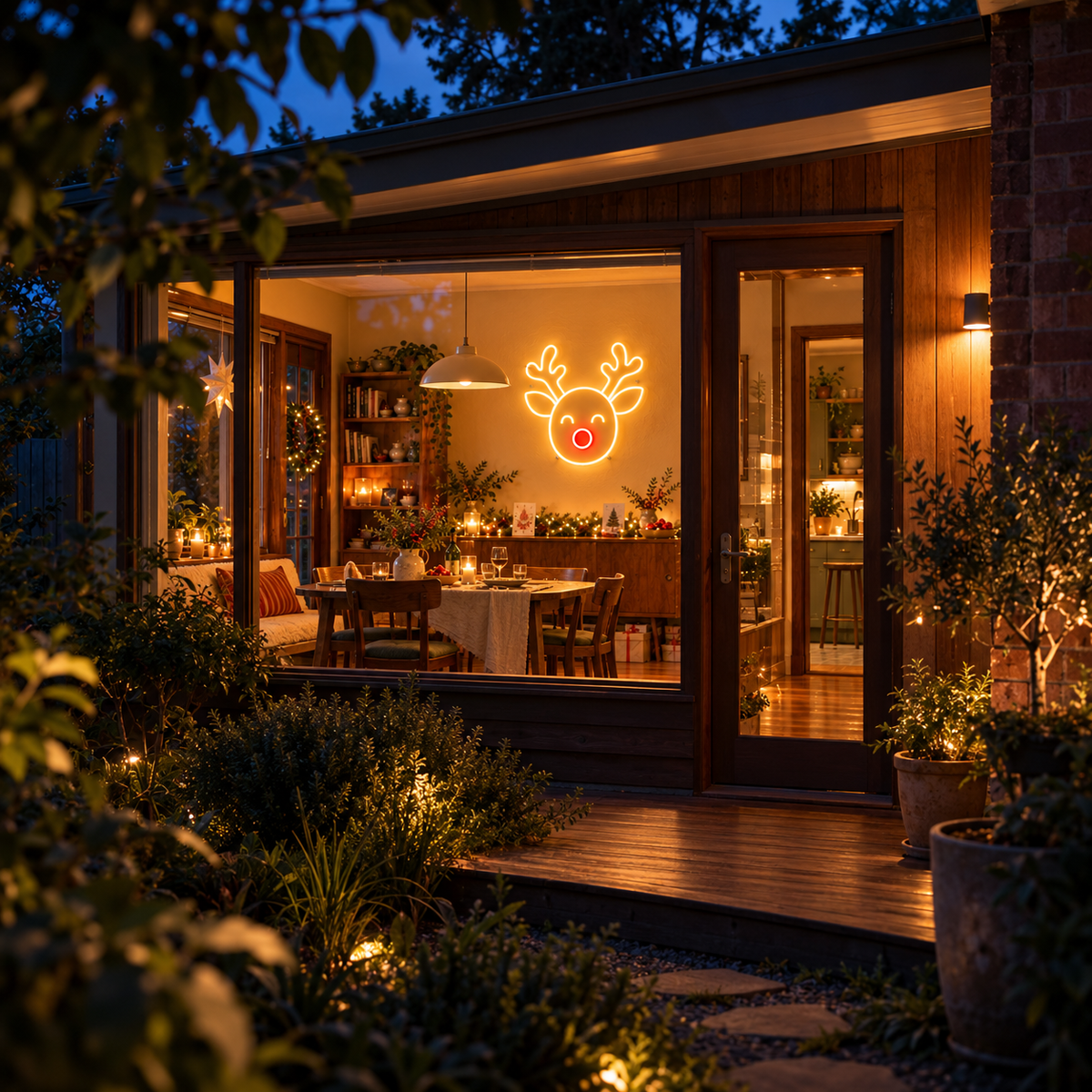 Red Nose Reindeer - Neon Sign