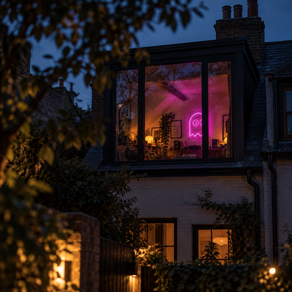 Pacman Ghost (double line) - Neon Sign