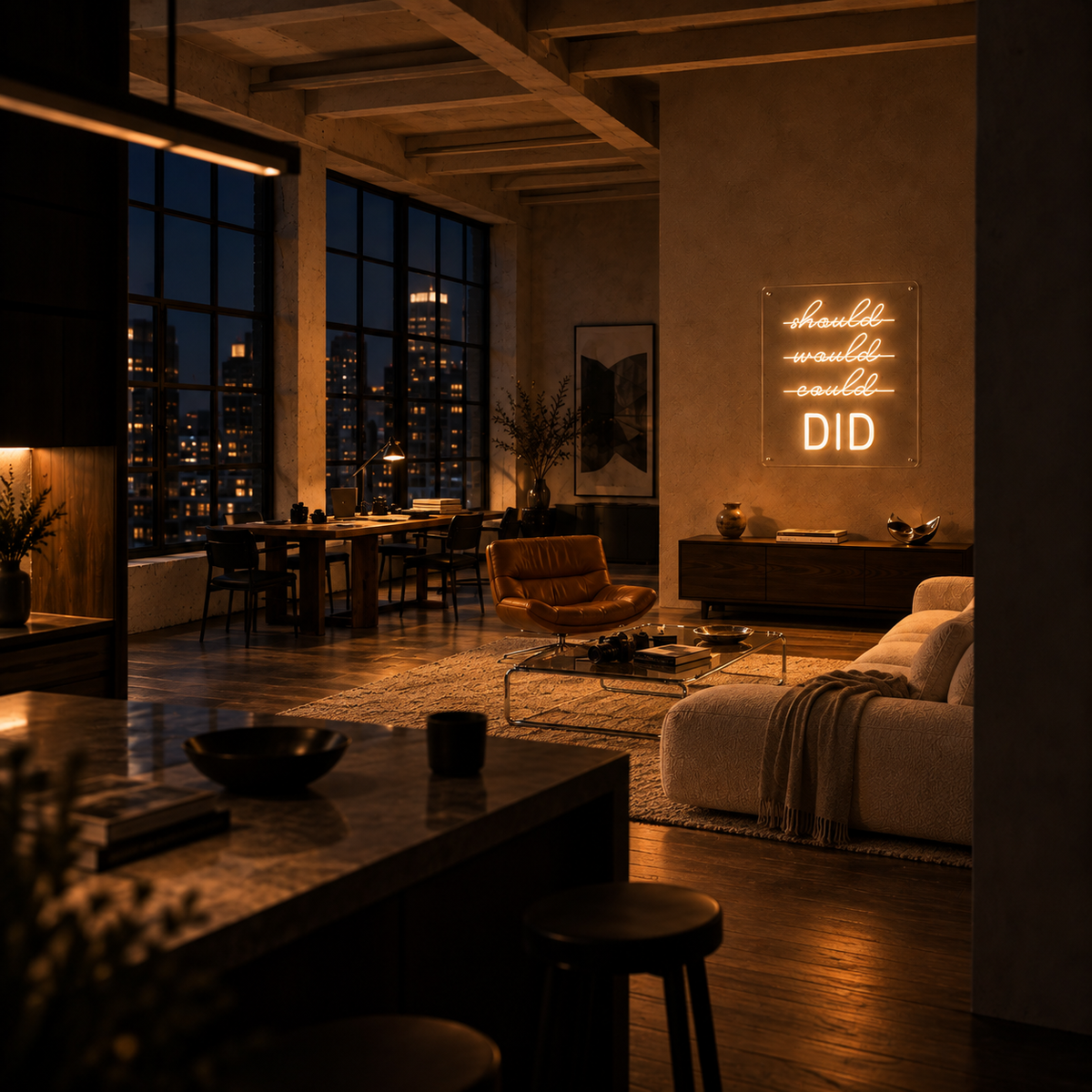 Should, Could, Would - Neon Sign