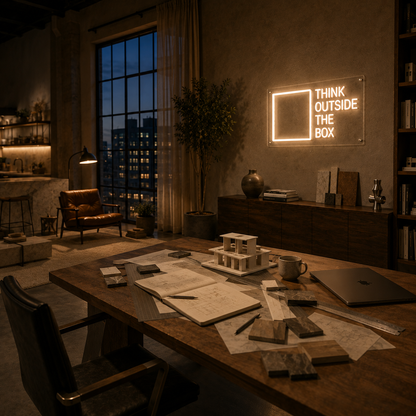 Think Outside The Box - Neon Sign