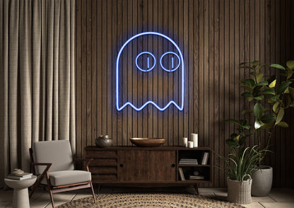Pac Man Ghost (single line) - Neon Sign