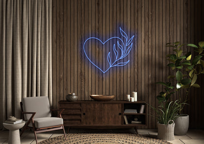 Heart Plant - Neon Sign