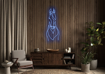 Horse Head Line Art - Neon Sign