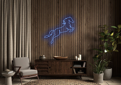 Horse Jumping - Neon Sign