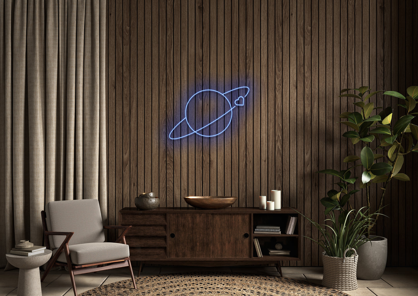 Heart Planet - Neon Sign
