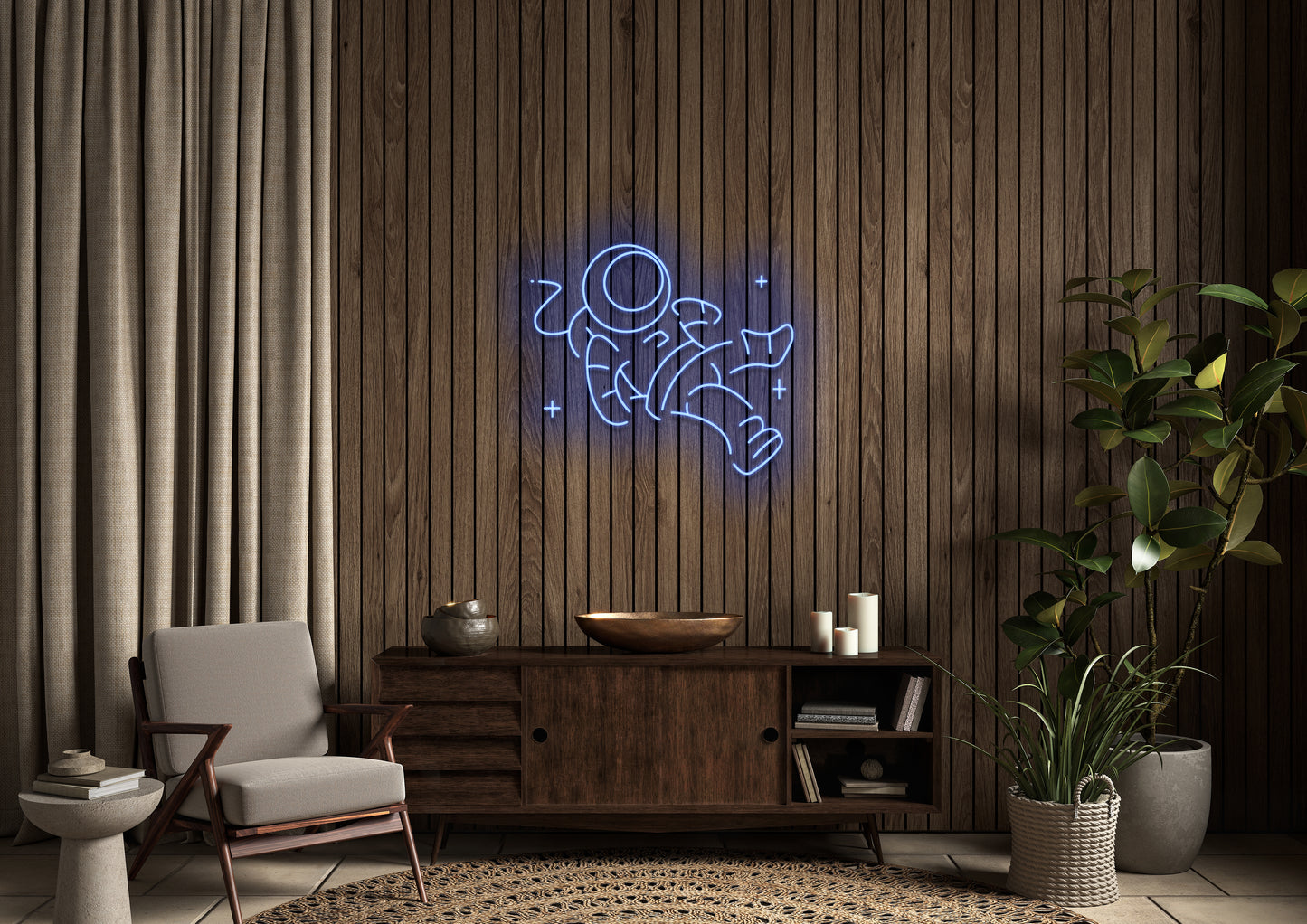 Spaceman Zero G-force - Neon Sign
