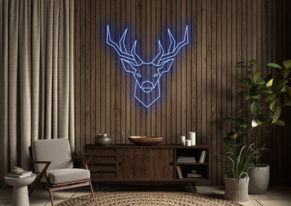 Stag Head - Neon Sign