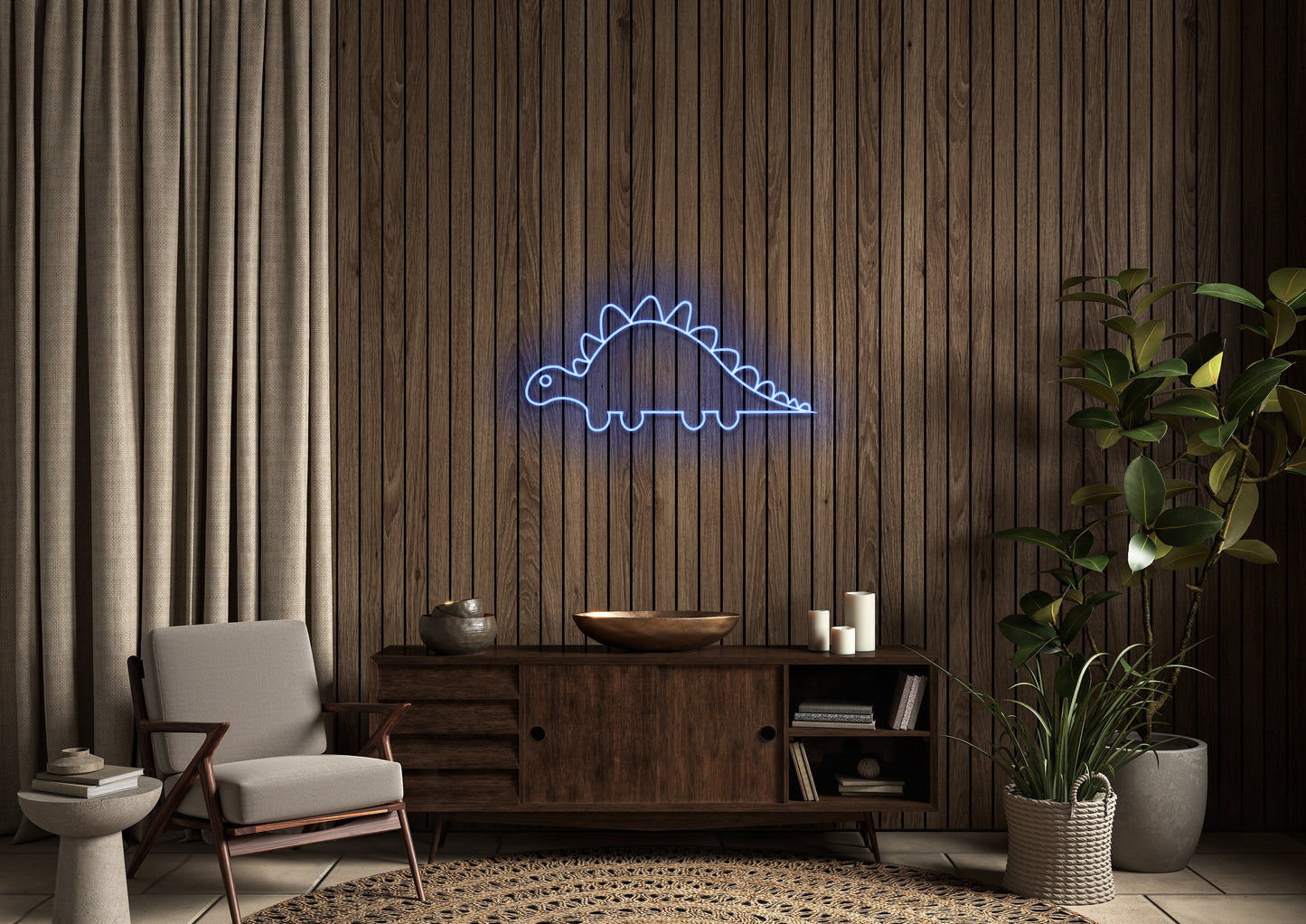 Baby Stegosaurus - Neon Sign