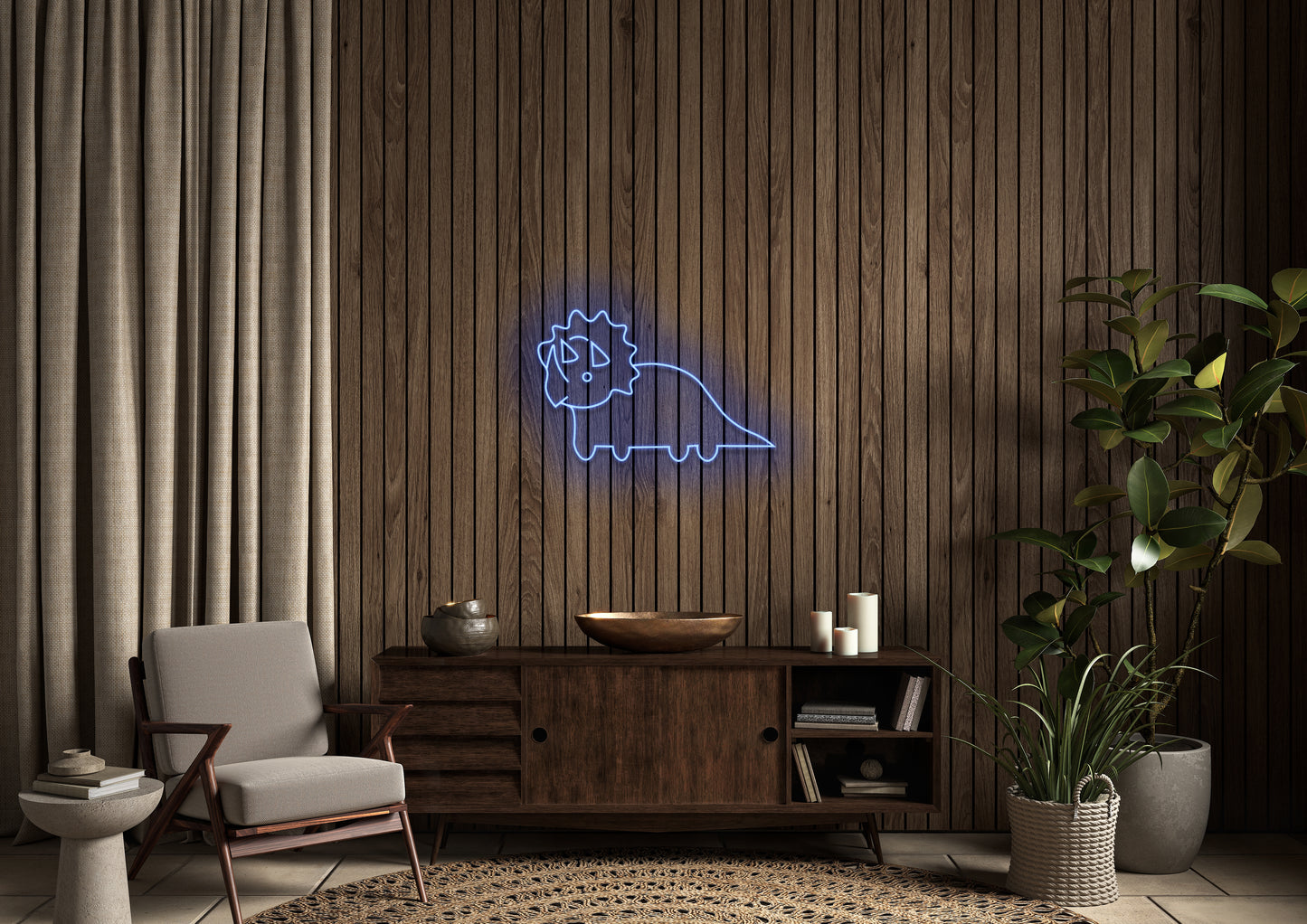 Triceratops - Neon Sign