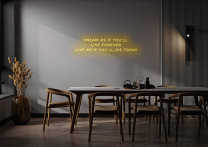 Live As If You'll Die Today - Neon Sign