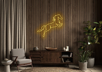 Horse Jumping - Neon Sign