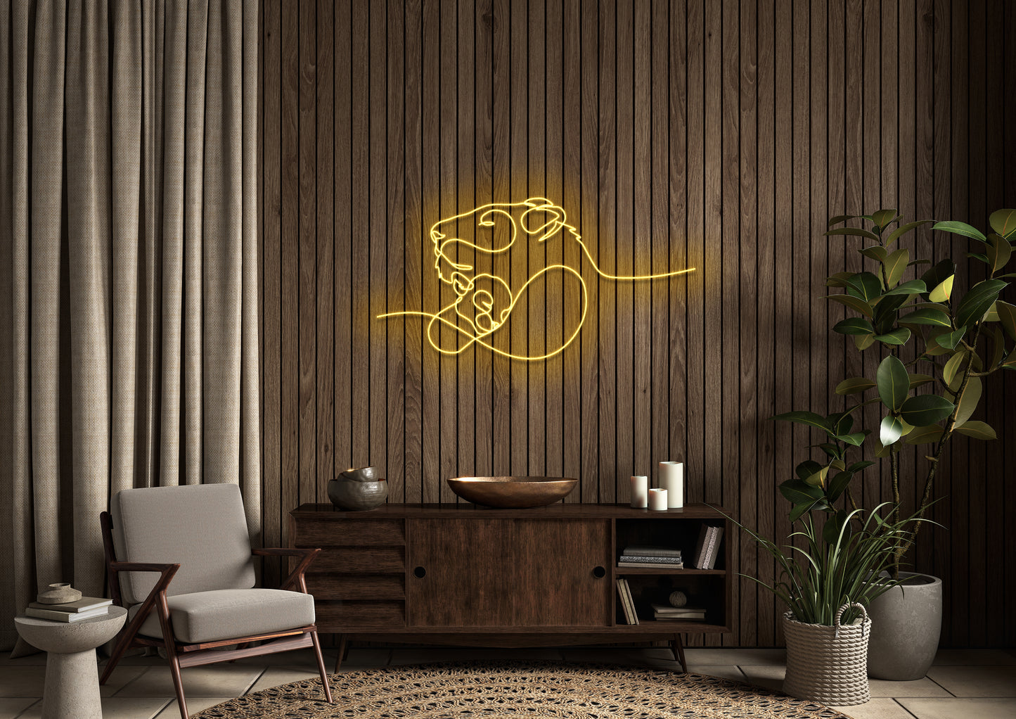Lion and Cub - Neon Sign