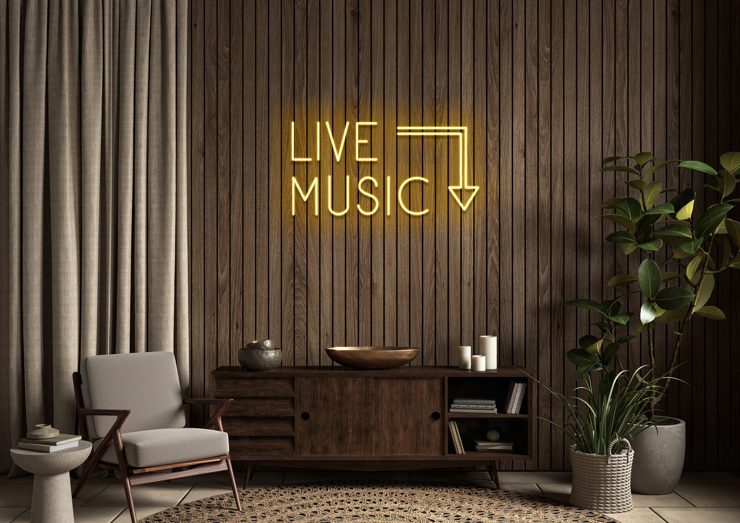 Live Music - Neon Sign