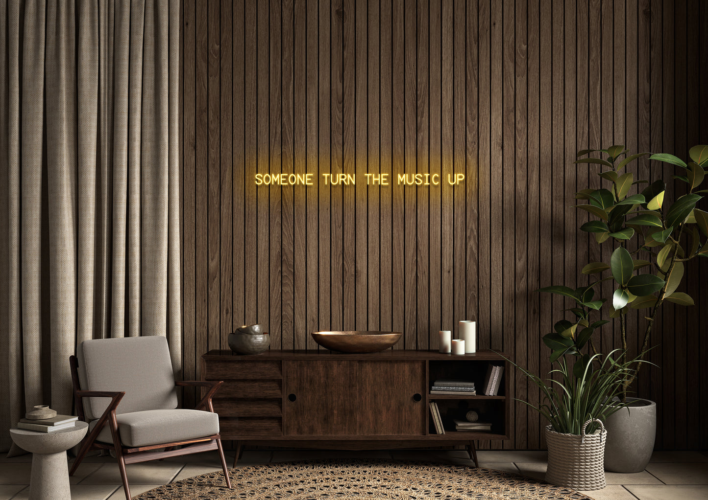 Someone Turn The Music Up - Neon Sign