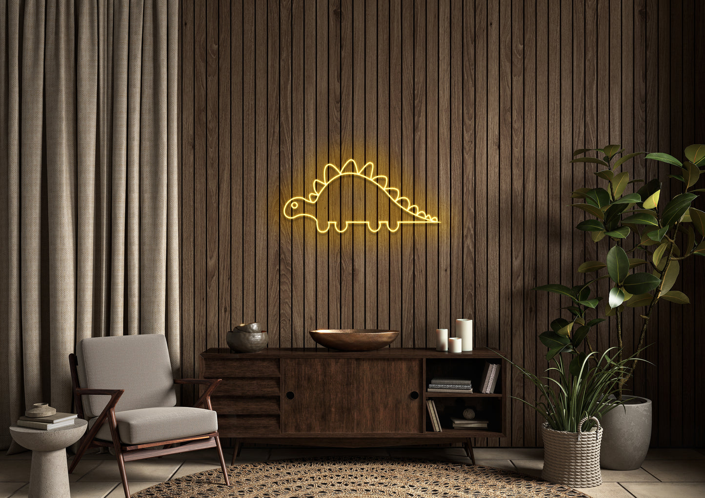 Baby Stegosaurus - Neon Sign