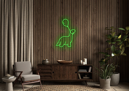Dino & Balloon - Neon Sign