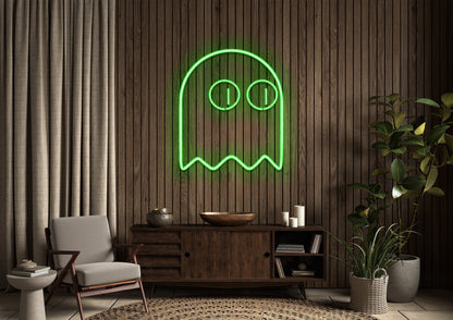 Pac Man Ghost (single line) - Neon Sign