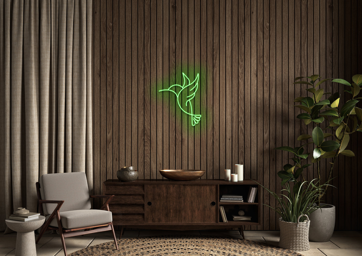 Humming Bird - Neon Sign