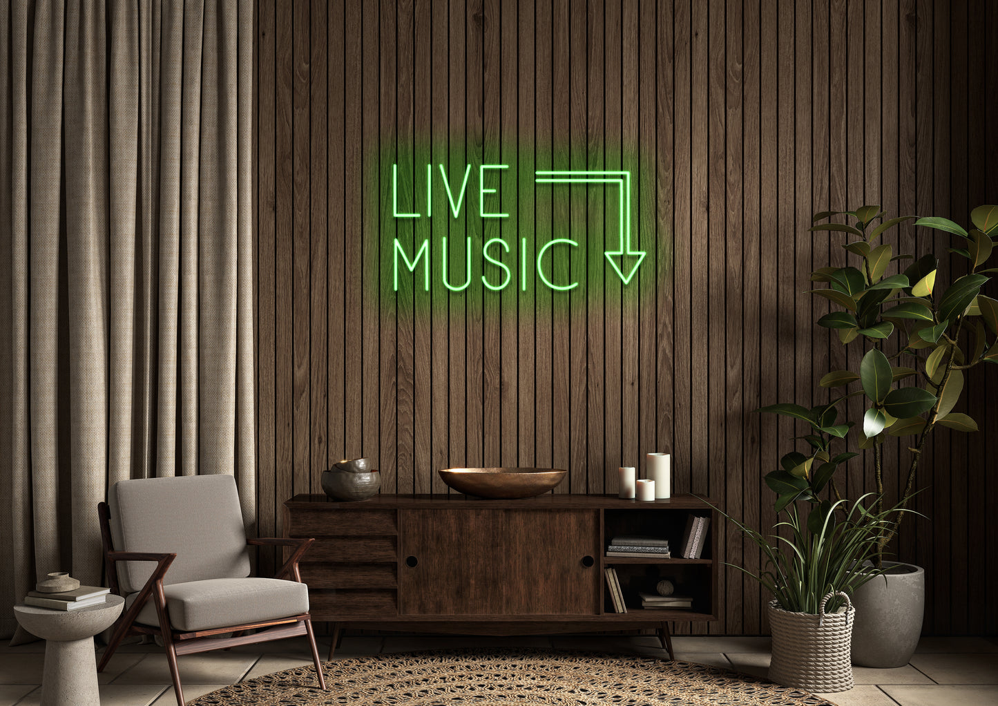 Live Music - Neon Sign