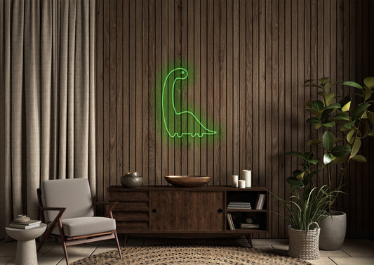 Long Neck Dino - Neon Sign