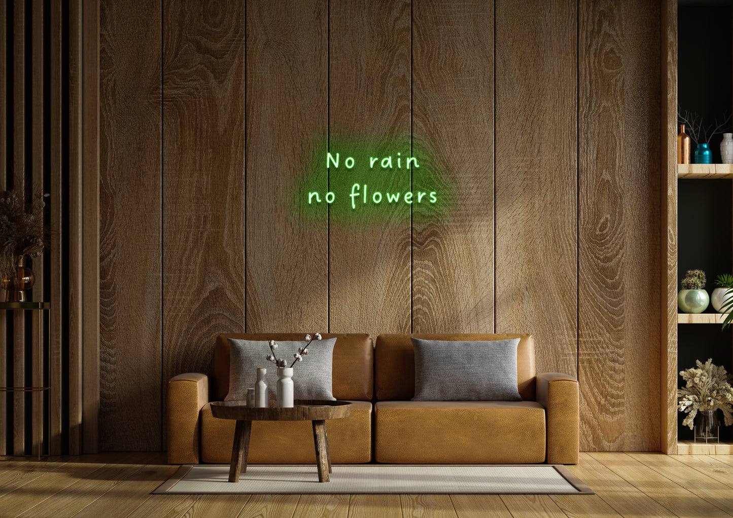 No Rain, No Flowers  - Neon Sign