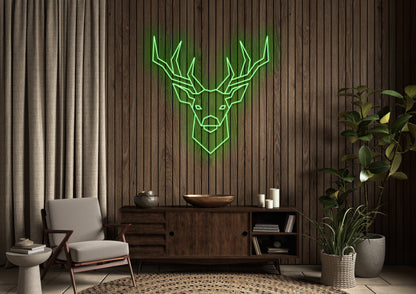 Stag Head - Neon Sign