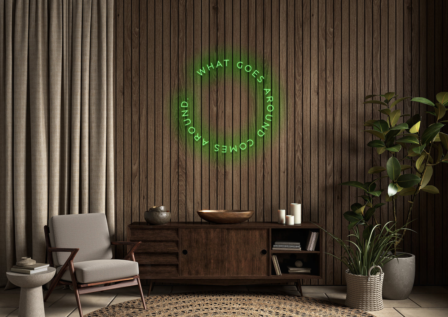 What Goes Around Comes Around - Neon Sign