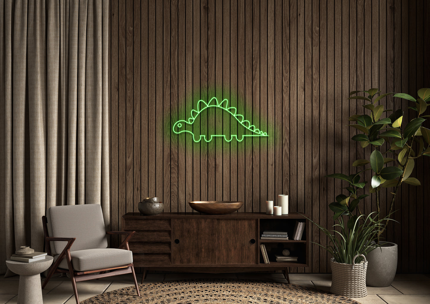 Baby Stegosaurus - Neon Sign