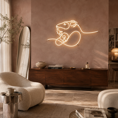 Lion and Cub - Neon Sign