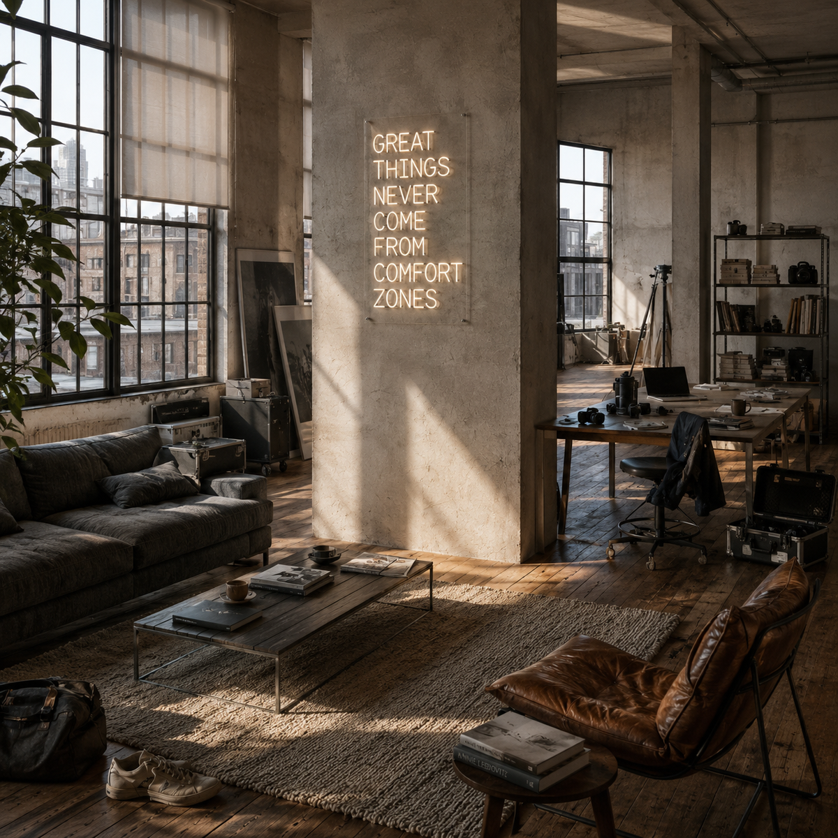 GREAT THINGS... COMFORT ZONES - Neon Sign
