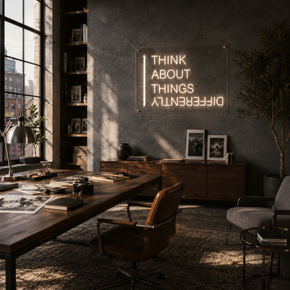 Think About Things Differently - Neon Sign