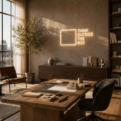 Think Outside The Box - Neon Sign