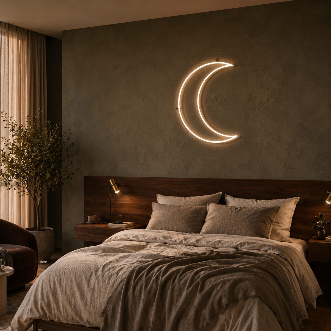 Moon (Single Line) - Neon Sign