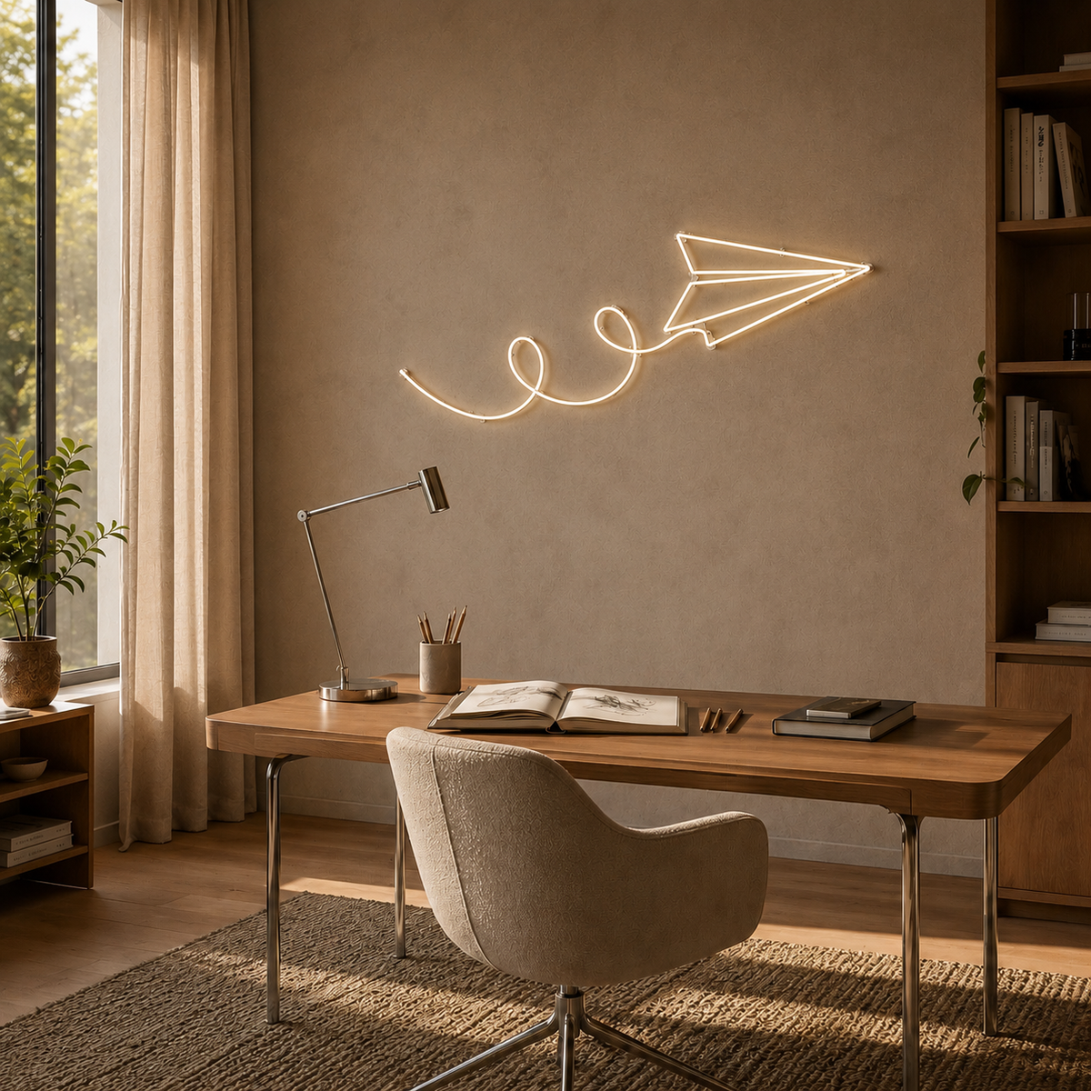 Paper Plane - Neon Sign