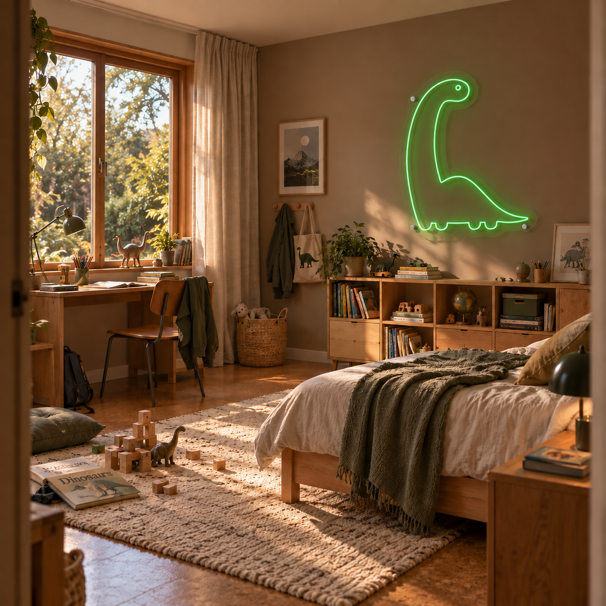 Long Neck Dino - Neon Sign