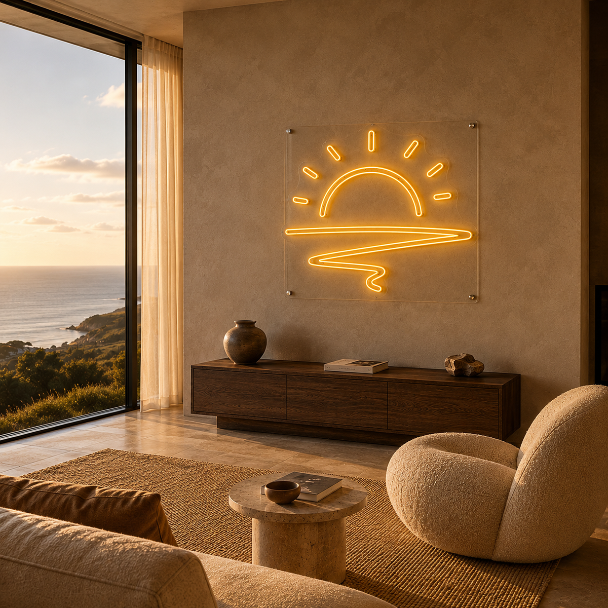Sunset Outline (Double Line) - Neon Sign