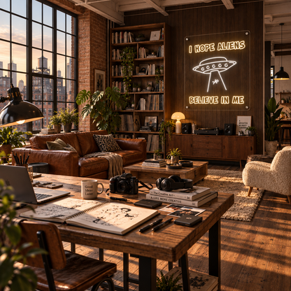 I Hope Aliens Believe In Me - Neon Sign