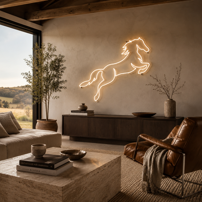 Horse Jumping - Neon Sign
