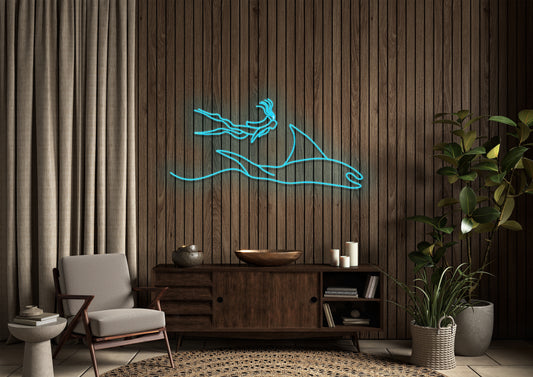 Diver and Ray - Neon Sign