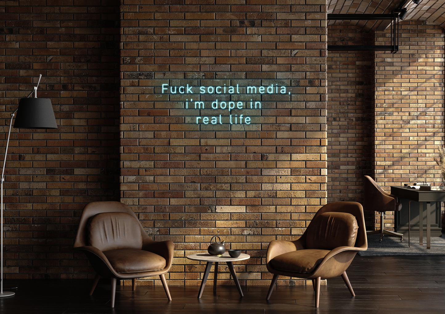 F Social Media - Neon Sign