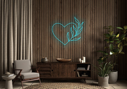 Heart Plant - Neon Sign